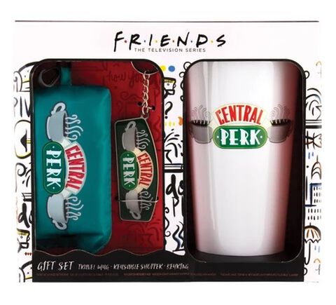 Coffret- Friends - Mug/thermos Porte-clés Et Sac Central Perk